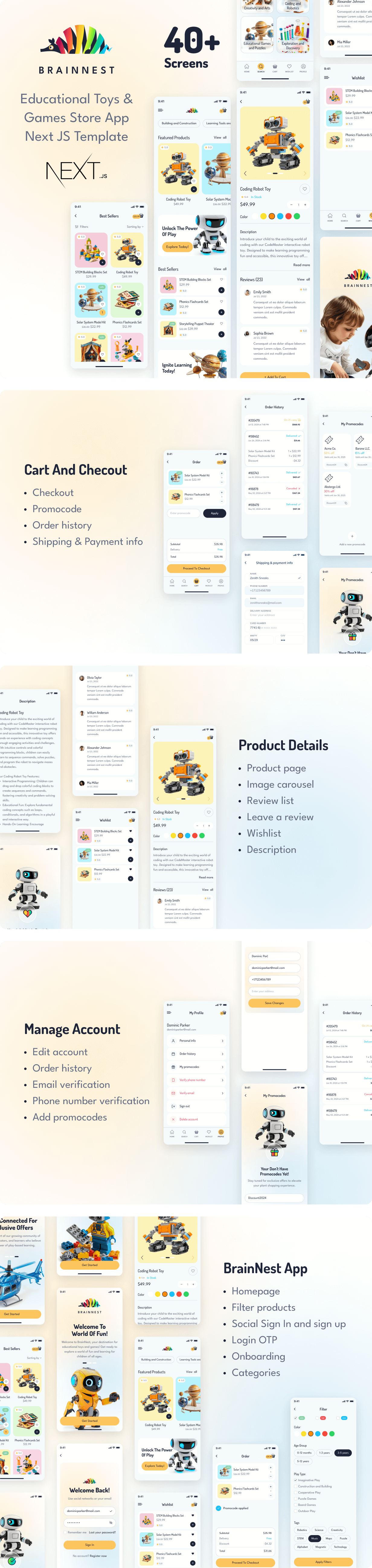 BrainNest - Educational Toys & Games Store Next JS Mobile App | PWA with Laravel Backend